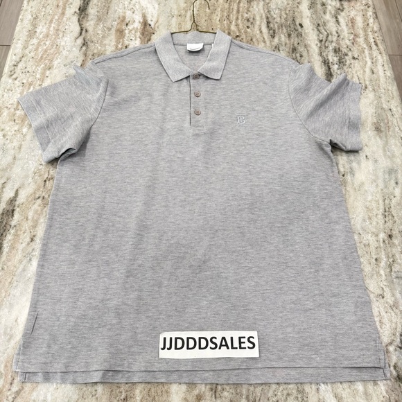 Burberry London England TB Logo Polo Shirt Gray Retail $390 Men’s Sz 2XL
